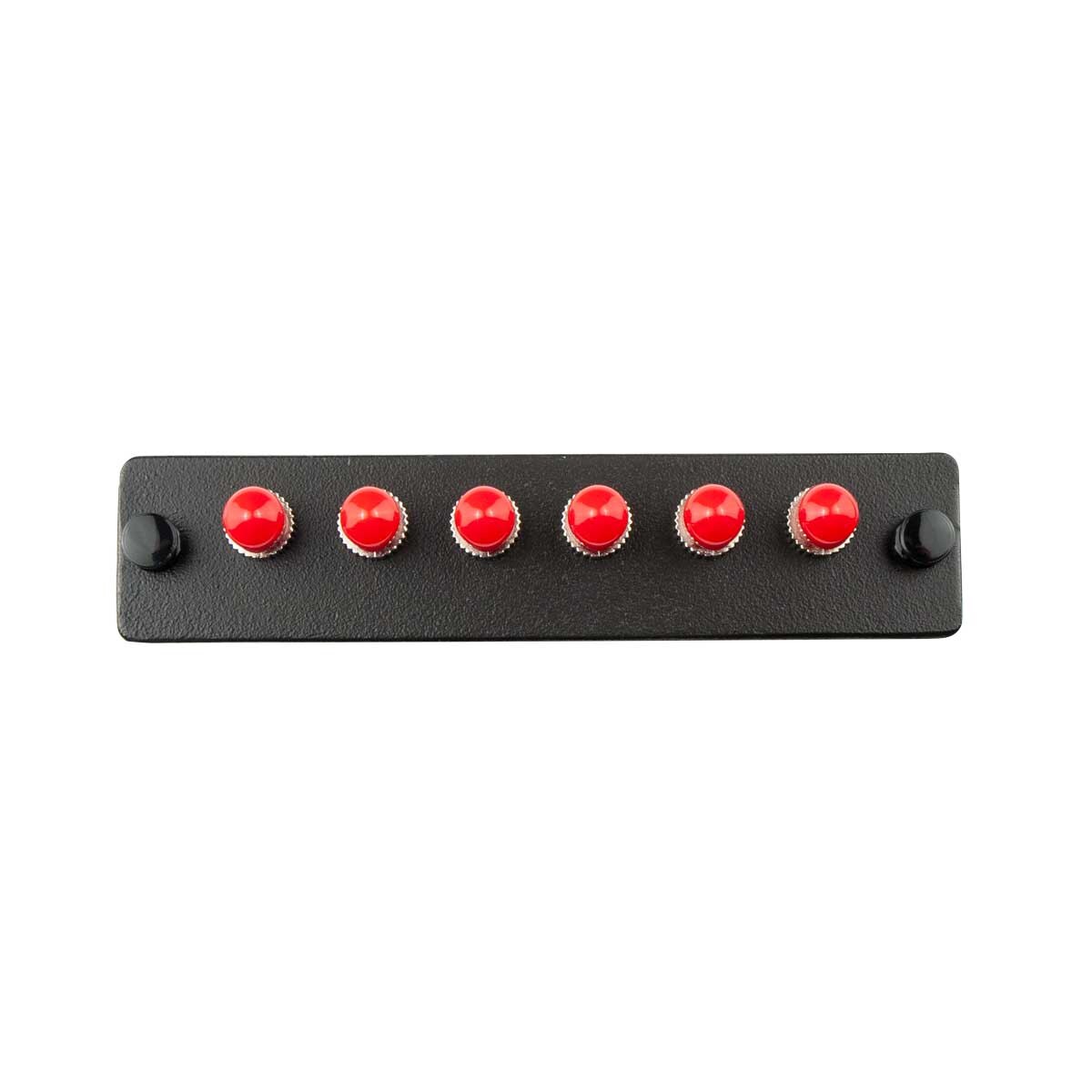 Adapter Plate, 6 Fiber, Simplex, ST/UPC, 50 µm OM3-4 or 9 µm OS2